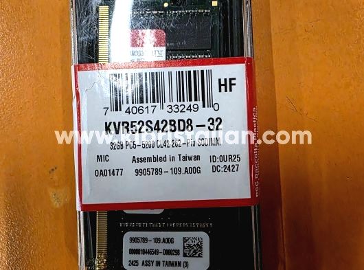 Kingston 32GB DDR5 5200MHZ LAPTOP RAM