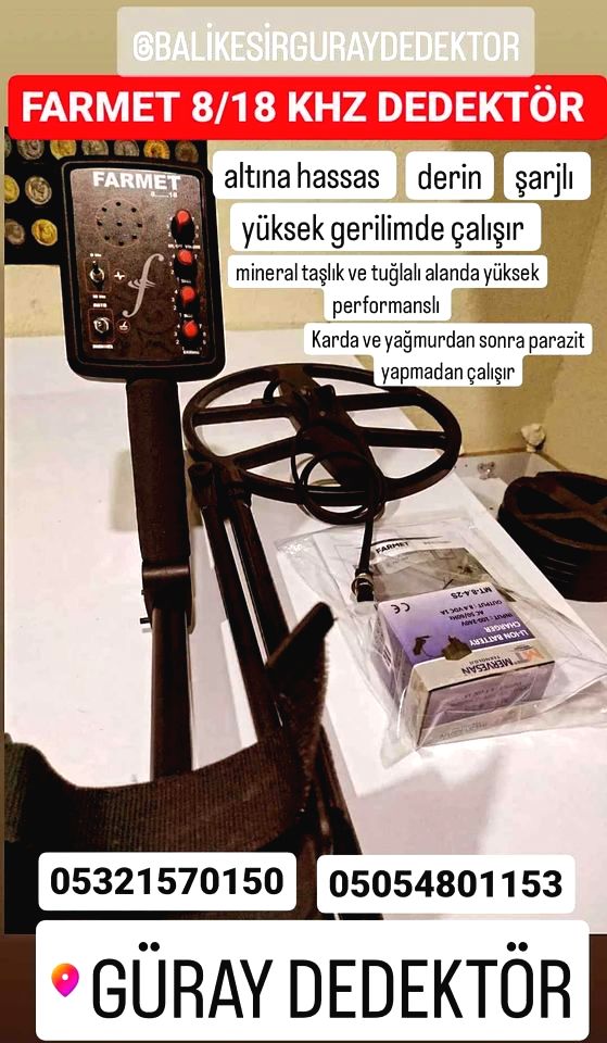 *FARMET 8-18 KHZ VLF DEDEKTÖR* 32.5 DD cm ÖZEL BAŞLIKLI