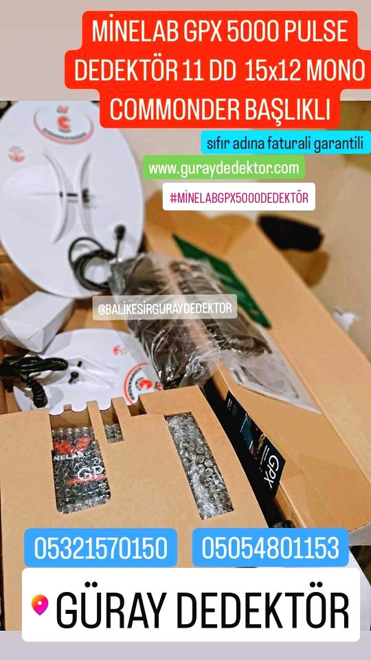MİNELAB GPX 5000 PULSE DEDEKTÖR 11 DD 15X12 MONO COMMONDER BAŞLIKLI