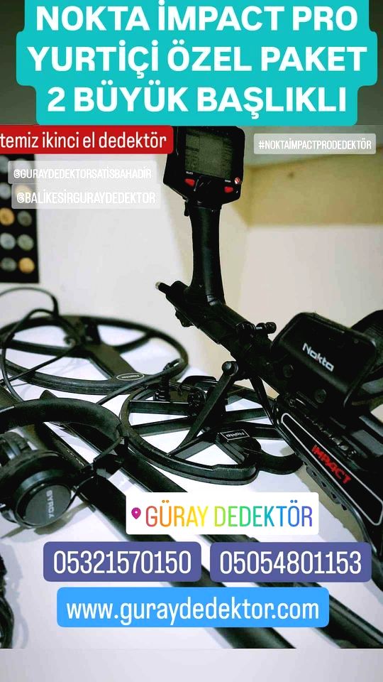 NOKTA İMPACT PRO YURTİÇİ ÖZEL BAŞLIKLI 2 büyük başlıklı DEDEKTÖR